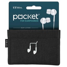 Wireless Earbud Case Pouch Black Solid Grey Interior Earphone Storage Holder picture
