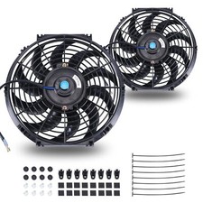 12 Inch Black Electric Cooling Fan 2 Pack 12V 80W High Performance Radiator Fan picture