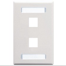 ICC Station ID Faceplate with 2 Ports 1-Gang White IC107S02WH - Box Of 25 picture