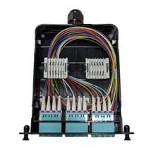 Universal LGX Pigtailed Splice Cassette 24 fiber, LC Quad MM 50/125 OM3/4 picture