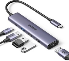 UGREEN 5-in-1 USB-C Hub HDMI 4K@30Hz 100W PD USB-A 3.0 2x2.0 Gray picture