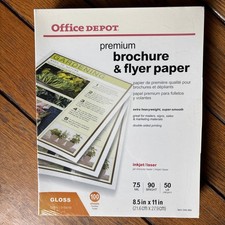 Office Depot Glossy Premium Gloss Brochure & Flyer Paper Inkjet/Laser 100 Sheets picture