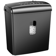 Paper Shredder 8 Sheet Micro Cut High Security 4 Gallon Black Locksworth P-4 picture