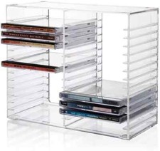 STORi Stackable Clear Plastic CD Organizer with Rubber Feet | Rectangular Jewel picture