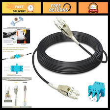 100ft Outdoor Armored Fiber Optic Cable LC to LC, 40GB/10GB Multimode Jumper, LS picture
