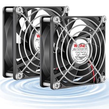 2PCS 80mm Waterproof Cooling Fan 12V High Airflow Dual Ball 2Pin for RV Fridge, picture