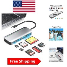 Versatile USB C 7-in-1 Multi-Card Reader with LED Indicators - Compact Design picture