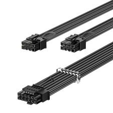 Fasgear PCIe 5.0 Power Cable 70cm 12VHPWR 16-Pin to 2x 8-Pin Black Japan Import picture