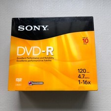 Sony DVD-R 10 Disc Pack Full-Size 4.7GB/120min 1X-16X 10DMR47R4  picture