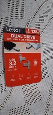 BRAND NEW Lexar DUAL DRIVE with USB-C & USB-A. 3.2 GEN 1 (128GB x 2 PACK) picture