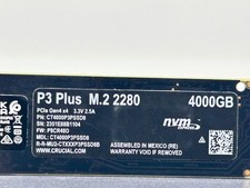 Crucial P3 Plus (CT4000P3PSSD8) 4000GB (4TB) NVMe M.2 2280 SSD - 69% Health picture