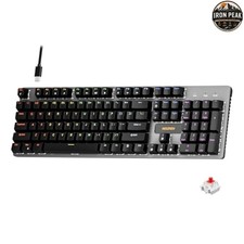 Mechanical Gaming Keyboard 104 Keys Black Red Switches USB-C RGB LED picture
