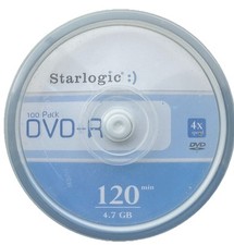 Lot of 100 Starlogic OfficeMax DVD+R 4.7GB 120min 4X Blank Discs New Sealed picture