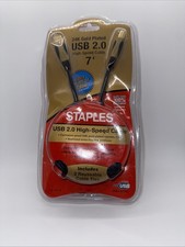 Staples 24K Gold Plated USB 2.0 high-Speed Cable 7ft Lifetime Warranty A8 picture