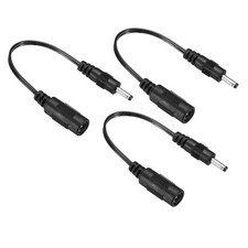 3Pcs DC 5.5x2.1mm Female to 3.5x1.35mm Male Extension Cable Adapter Cord Black picture