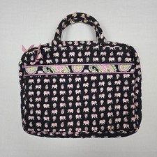 Vera Bradley Quilted Laptop Sleeve Case Bag Women Black Elephant Paisley Cotton picture