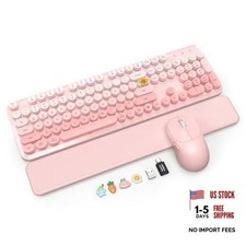 Wireless Keyboard and Mouse Combo, Magnetic Soft-Touch Wrist Blush Pink Ombre picture