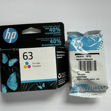 HP 63 Genuine Color Ink Original Cartridge Lot Of 2 Sealed Cartridges Exp. 2023 picture