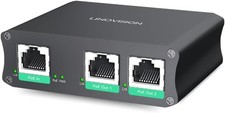 LINOVISION Industrial 2 Ports Gigabit PoE Extender, Passthrough and black  picture
