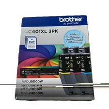 Genuine Brother 3-Pack Ink Cartridges LC401XL Color (C/M/Y)   Exp: 05/28 picture