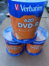 Lot of 3 Verbatim AZO DVD-R 16x Speed 4.7GB: 100 Pack.  NEW in packaging picture