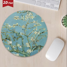 Van Gogh Almond Blossom Round Mouse Pad Non-slip Rubber Base picture