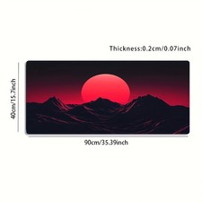 1pc Large Size Esports Gaming Mouse Pad, Red Hanging in Mountains Minimalist P picture