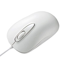 Sanwa Supply wired laser mouse 3 button tongue medium size white picture