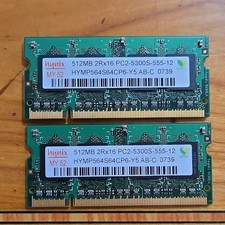 Hynix 1GB (2 x 512MB) 2Rx16 SODIMM HYMP564S64CP6-Y5 AB-C PC2-5300S-555-12 picture