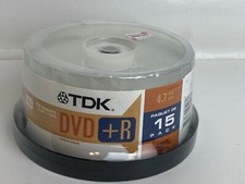 DVD+R 4X 15 Pack Recordable Single-Side TDK NEW SEALED 4.7GB picture