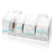 Adjustable Label Dispenser 4 Disks Sticker Roll Holder Acrylic 9 x 3.5 3.5 3.5