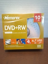 Memorex DVD+RW ReWritable Discs 4.7 GB 120 Minute Video 4X 10 Pack NEW UNOPENED picture