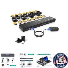 8-Port Rackmount KVM Switch with Cables & Selector - Easy Control for 8 PCs picture