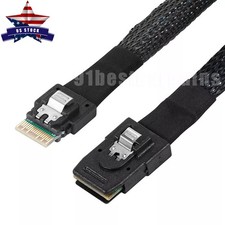 Slimline Cablecy Slim SAS 4.0 SFF-8654 8i 74pin to Dual SFF-8087 SAS Cable 050cm picture