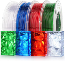 Title: 4 Pack PETG 3D Printer Filament 1.75mm 250g Clear Red Green Blue picture