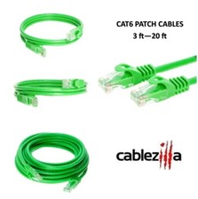 CAT6 Green Ethernet Patch Cord LAN Network Cable RJ45 3FT- 20FT Multi-Pack LOT picture