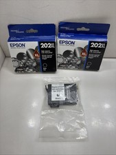 3 PK  2 NEW GENUINE & 1 GENERIC  - EPSON 202XL BLACK INK CARTRIDGES Exp 12,2026 picture