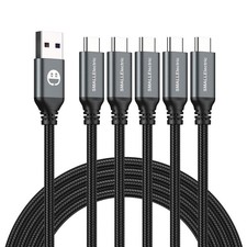 Usb C Cable 5 Pack 6Ft, Usb A To Type C Fast Charger Cord 3A Braided Usb A To… picture
