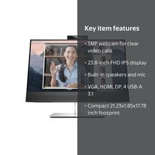 HP E24mv G4 23.8” FHD 1080p Conferencing Monitor Webcam Speakers picture