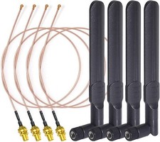 4pcs Bingfu Dual Band WiFi RP-SMA Male Antenna 20cm RG178 cable to U.FL picture