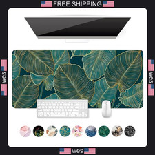 Large Green Tropical Leaves Desk Mat XXL Gaming Mouse Pad 35.5x15.7 in picture