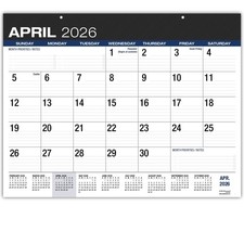 22x17 Large Print Desk Pad Calendar Apr 2026 to Dec 2027 21 Months Black picture