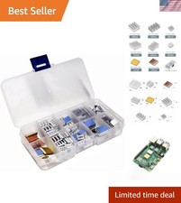 Efficient 100 PCS Heatsink Kit - 80 Aluminum & 20 Copper for Raspberry Pi 2-5 picture