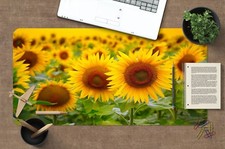 3D Golden Sunflower 5 Non-slip Office Desk Mouse Mat Large Keyboard Pad Mat Game picture