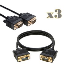 3-Pack - 3ft SVGA/VGA Male/Male Cable - PC Monitor Projector CCTV, Display Cord picture