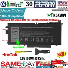 ✅71TG4 K5XWW Battery for Dell Latitude 7389 7390 L3180 5285 5289 2 in 1 60Wh picture