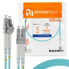 BEYONDTECH 5m (16.4ft) LC to LC Fiber Patch Cable – UPC Multimode Duplex Fibe... picture