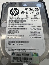 QTY 3 HP Original 652749-B21, 653954-001 1TB 6G SAS 7.2K 2.5in, 9RZ268-035 picture