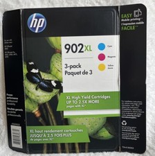 New Genuine HP 902XL Cyan Magenta Yellow 3PK Ink Cartridges In Box Exp 10/2018 picture