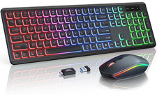 Combo Teclado y Ratón Inalámbricos RGB Recargables para PC y Portátil, Nuevo picture